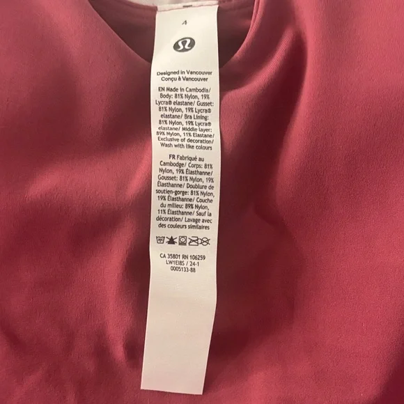 Lululemon Align 6 Bodysuit NWT With Built In Bra A/B